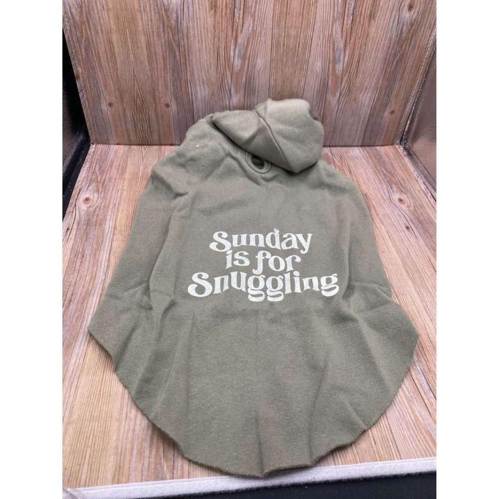 Grayson Pup Sunday is for Snuggling Dog Hoodie - Green - L
